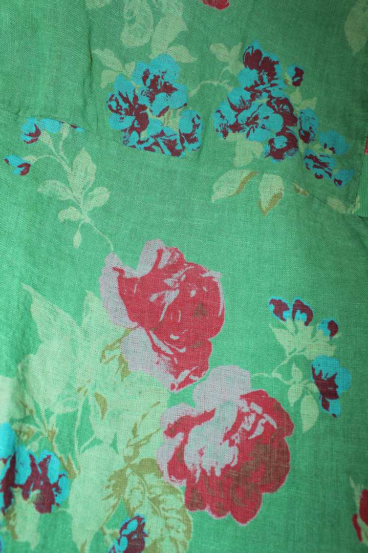 Fleur Rose Linen Dress Emerald Green image 1